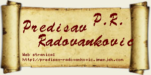 Predisav Radovanković vizit kartica